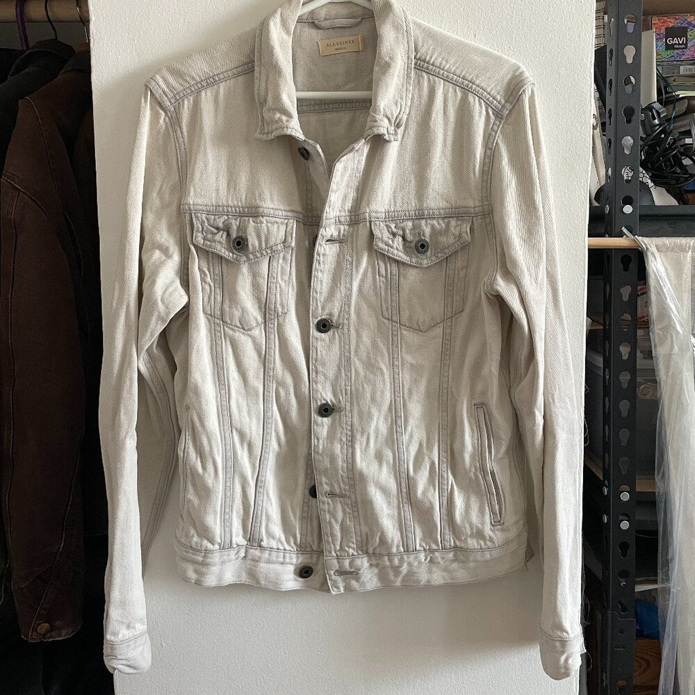 Allsaints Kota Stone White Denim Jacket